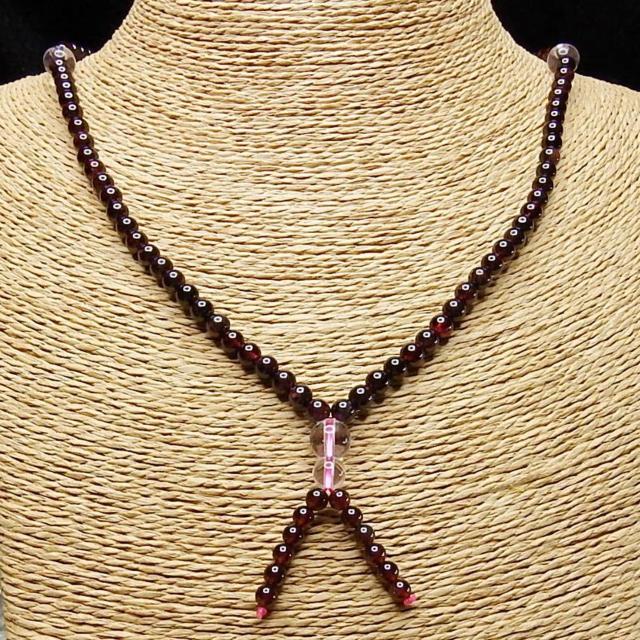 天然石ワインレッド色ガーネット小玉約5mm108粒長数珠3層ブレスレット < 女性アクセサリー/時計  天然石ワインレッド色ガーネット小玉約5mm108粒長数珠3層ブレスレット < 女性アクセサリー/時計の