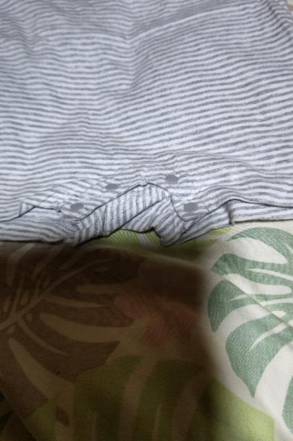 ★中古白×グレーセーラーカラー襟ロンパース70 < キッズ/ベビー  ★中古白×グレーセーラーカラー襟ロンパース70 < キッズ/ベビーの