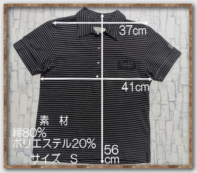 セントクリストファー 刺繍入りボーダー半袖ポロシャツ 黒 < レジャー/スポーツ  セントクリストファー 刺繍入りボーダー半袖ポロシャツ 黒 < レジャー/スポーツの