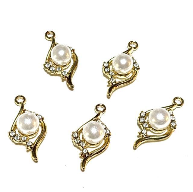 5055 ジルコニアとパール(合成樹脂)付きチャーム 5個 金属パーツ アクセサリーチャーム ハンドメイド材料 < ペット/手芸/園芸 5055 ジルコニアとパール(合成樹脂)付きチャーム 5個 金属パーツ アクセサリーチャーム ハンドメイド材料 < ペット/手芸/園芸の