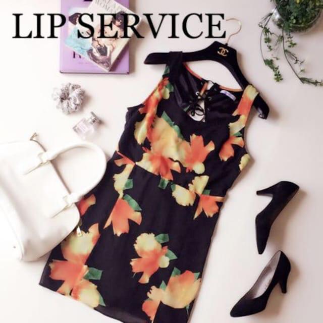 限定SALE●定価7,665円●エミリーローズ着用●フラワーピンドルワンピース●黒ブラック●LIP SERVICEリップサービス < ブランド  限定SALE●定価7,665円●エミリーローズ着用●フラワーピンドルワンピース●黒ブラック●LIP SERVICEリップサービス < ブランドの