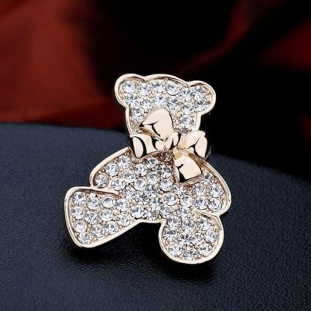 ネット最安値390円★キラキラリボンかわいいテディベアブローチ < 女性アクセサリー/時計  ネット最安値390円★キラキラリボンかわいいテディベアブローチ < 女性アクセサリー/時計の