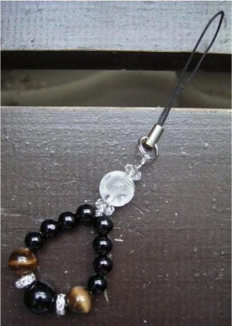 龍彫水晶xタイガーアイxオニキスストラップ 天然石 < 家電/AV 龍彫水晶xタイガーアイxオニキスストラップ 天然石 < 家電/AVの