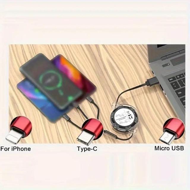 超お買い得590円★MFI 3-in-1 USB充電ケーブル   USBデバイスに対応するユニバーサルポータブル充電器 レッド < 家電/AV  超お買い得590円★MFI 3-in-1 USB充電ケーブル   USBデバイスに対応するユニバーサルポータブル充電器 レッド < 家電/AVの