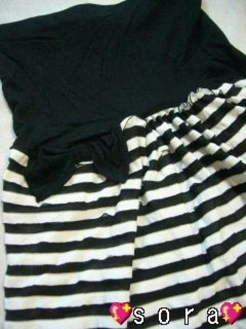 大人気♪キュートSexyガーリー リボン ボーダー柄 ベアワンピ < 女性ファッション  大人気♪キュートSexyガーリー リボン ボーダー柄 ベアワンピ < 女性ファッションの