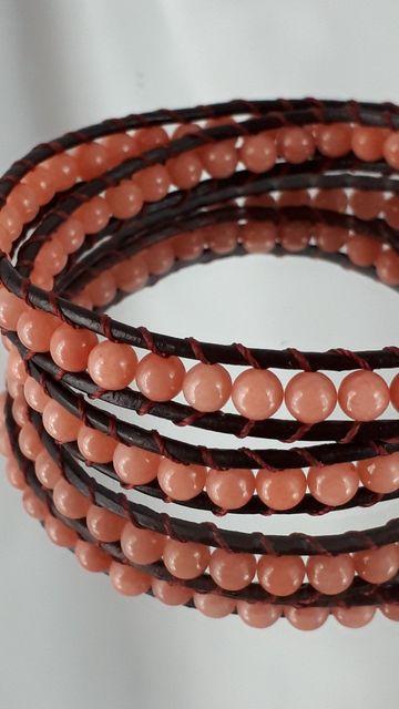 6★天然石★ジェイド2重ラップブレスレット★本革☆ < 女性アクセサリー/時計 6★天然石★ジェイド2重ラップブレスレット★本革☆ < 女性アクセサリー/時計の