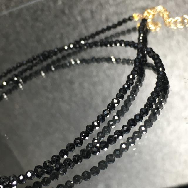 《ネックレス》天然石ブラックスピネル アジャスター付き < 男性アクセサリー/時計  《ネックレス》天然石ブラックスピネル アジャスター付き < 男性アクセサリー/時計の