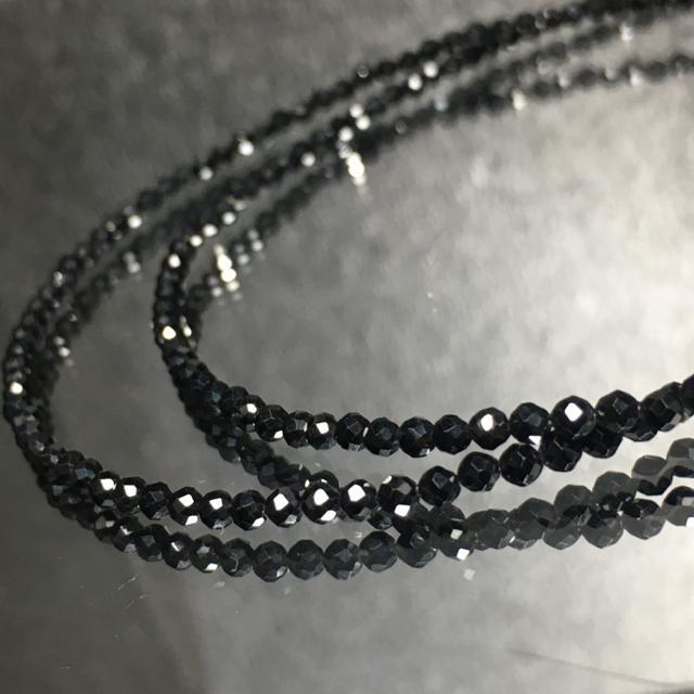 《ネックレス》天然石ブラックスピネル アジャスター付き < 男性アクセサリー/時計  《ネックレス》天然石ブラックスピネル アジャスター付き < 男性アクセサリー/時計の
