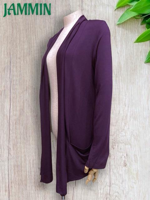 ストレッチカーディガン パープル アジアン スパンデックス エスニック < 女性ファッション  ストレッチカーディガン パープル アジアン スパンデックス エスニック < 女性ファッションの