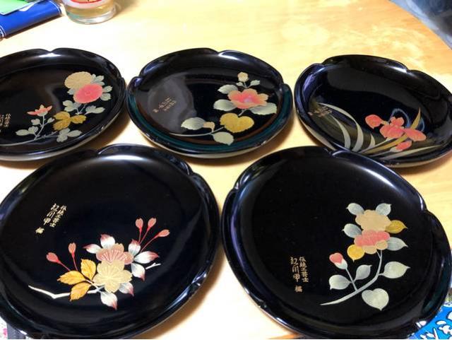 会津塗御銘々皿五基五客組 < インテリア/ライフ 会津塗御銘々皿五基五客組 < インテリア/ライフの