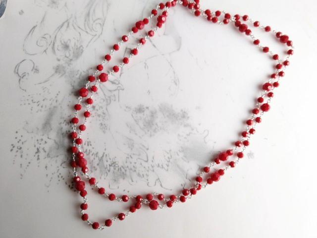 *紅のロングネックレス*SF 22053 < 女性ファッション  *紅のロングネックレス*SF 22053  < 女性ファッションの