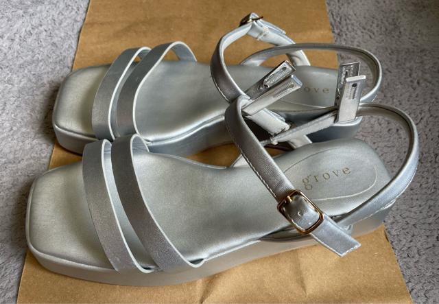 ���i�@grove �O���[�u�@���f�B�[�X�@�����@�X�g���b�v�T���_���@�S���d�l�@�V���o�[�@L�T�C�Y�@24�`24.5 ����@1��̂ݒ��p