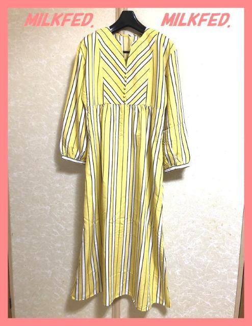☆ミルクフェド☆超美品☆サラサラ♪切り替えストライプロングシャツワンピース☆ < ブランド  ☆ミルクフェド☆超美品☆サラサラ♪切り替えストライプロングシャツワンピース☆  < ブランドの