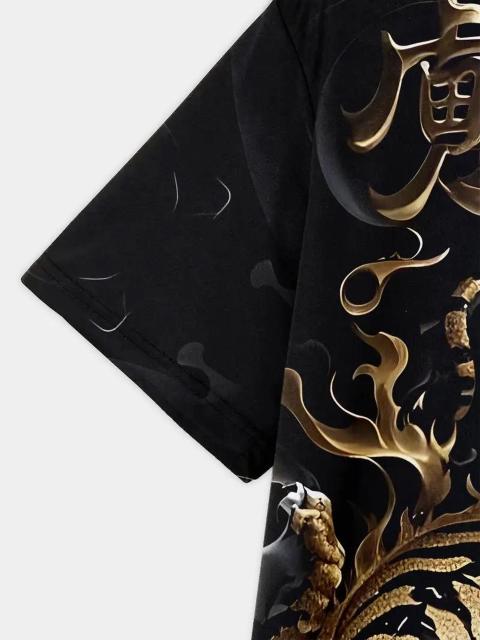 超お買得1290円★メンズ デジタルプリント ゴールデンタイガー シルバー ドラゴンTシャツ USAサイズM(日本サイズXL相当) < 男性ファッション  超お買得1290円★メンズ デジタルプリント ゴールデンタイガー シルバー ドラゴンTシャツ USAサイズM(日本サイズXL相当) < 男性ファッションの