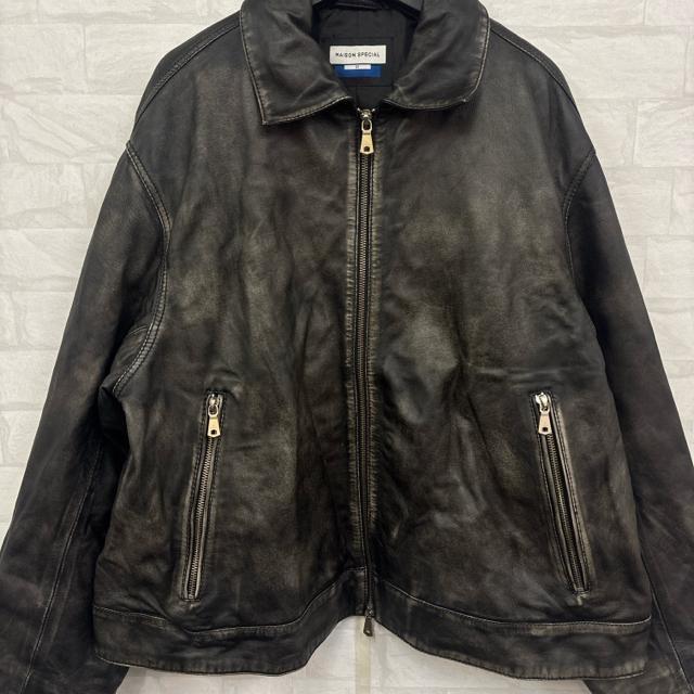 即決 MAISON SPECIAL シープレザーシングルライダースジャケット < 男性ファッション 即決 MAISON SPECIAL シープレザーシングルライダースジャケット < 男性ファッションの