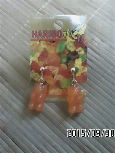HARIBO・ハリボーベアグミ風チャームイヤリング。オレンジ < 女性アクセサリー/時計  HARIBO・ハリボーベアグミ風チャームイヤリング。オレンジ < 女性アクセサリー/時計の