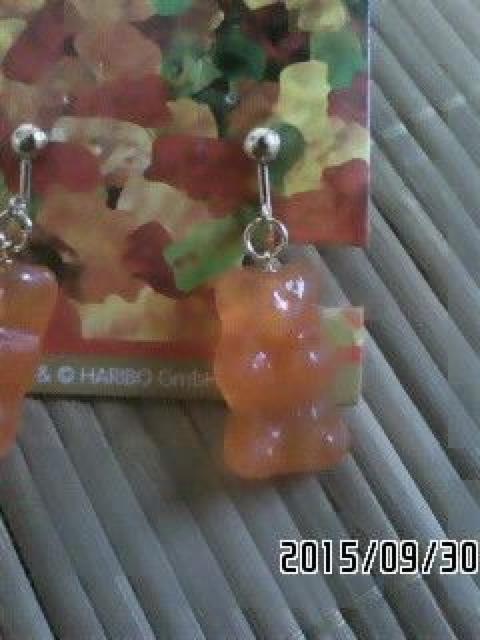 HARIBO・ハリボーベアグミ風チャームイヤリング。オレンジ < 女性アクセサリー/時計  HARIBO・ハリボーベアグミ風チャームイヤリング。オレンジ < 女性アクセサリー/時計の
