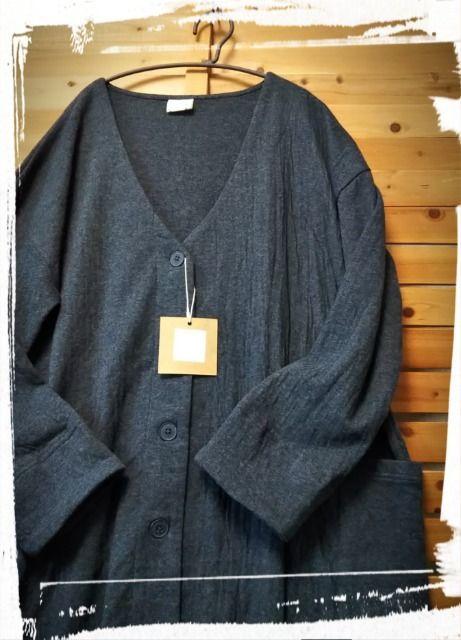 *柔らかコットンニット ゆるりカーデコート*新品 チャコールグレー < 女性ファッション *柔らかコットンニット ゆるりカーデコート*新品 チャコールグレー < 女性ファッションの