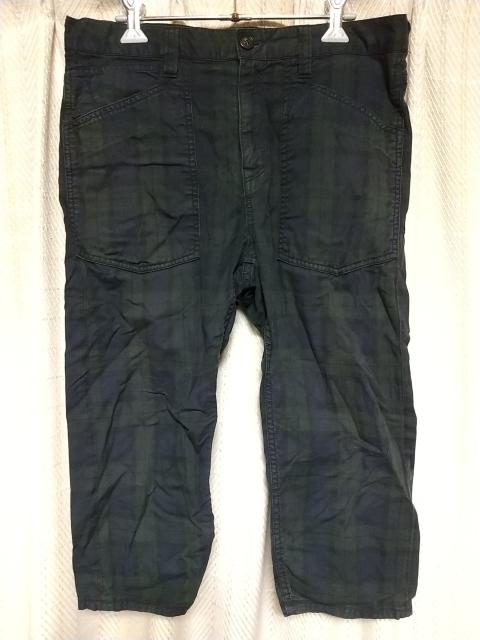 R.NEWBOLDシンチバックチェッククロップドパンツMサイズアールニューボールド緑紺色黒中古 < ブランド  R.NEWBOLDシンチバックチェッククロップドパンツMサイズアールニューボールド緑紺色黒中古  < ブランドの