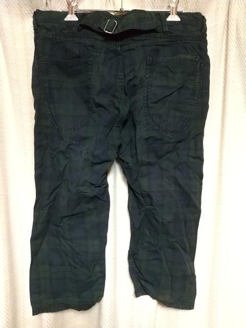 R.NEWBOLDシンチバックチェッククロップドパンツMサイズアールニューボールド緑紺色黒中古 < ブランド  R.NEWBOLDシンチバックチェッククロップドパンツMサイズアールニューボールド緑紺色黒中古 < ブランドの
