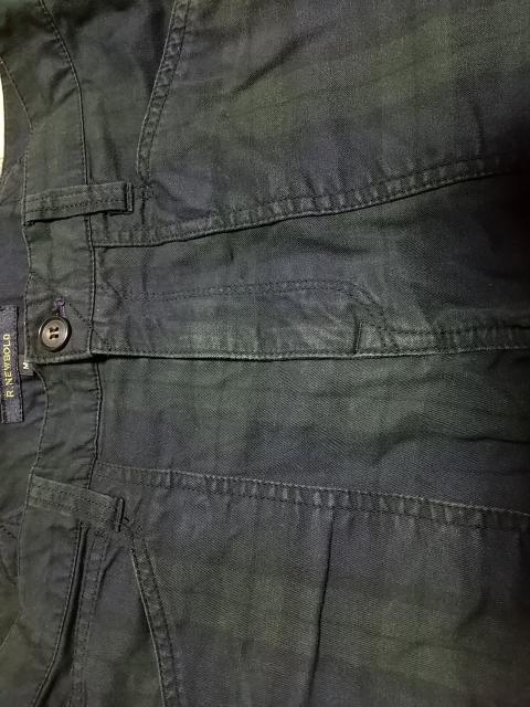 R.NEWBOLDシンチバックチェッククロップドパンツMサイズアールニューボールド緑紺色黒中古 < ブランド  R.NEWBOLDシンチバックチェッククロップドパンツMサイズアールニューボールド緑紺色黒中古 < ブランドの