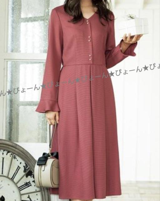 新品タグ10L★パール使いボタン★タックワンピ < 女性ファッション 新品タグ10L★パール使いボタン★タックワンピ < 女性ファッションの