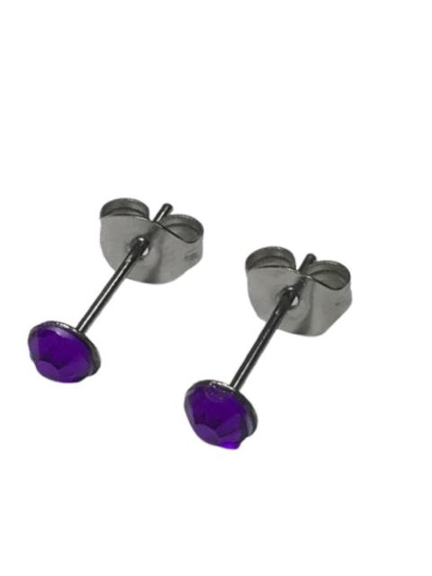 2個1セット 幅4mm ラインストーン スタッドピアス パープル 両耳用 ステンレス アクリル製 シンプル つけっぱなしOK 安い < 女性アクセサリー/時計  2個1セット 幅4mm ラインストーン スタッドピアス パープル 両耳用 ステンレス アクリル製 シンプル つけっぱなしOK 安い  < 女性アクセサリー/時計の