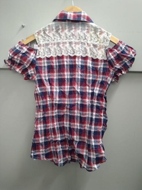 Ank Rouge☆チェック柄肩あき半袖パフスリシャツ < ブランド Ank Rouge☆チェック柄肩あき半袖パフスリシャツ < ブランドの