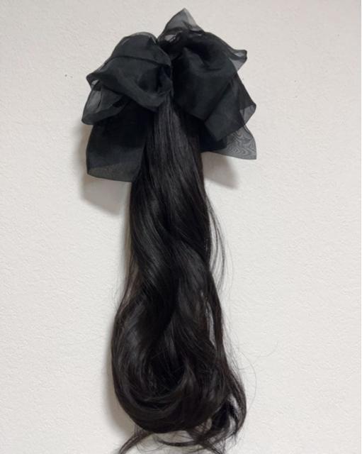 新品未使用クリップ式リボン付ポニーテールウィッグダークブラウン40cm < 女性ファッション 新品未使用クリップ式リボン付ポニーテールウィッグダークブラウン40cm < 女性ファッションの