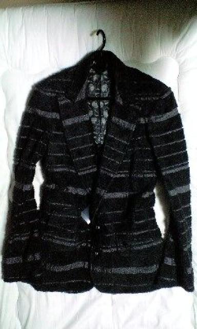 新品ロエン スカル刺繍ボーダーパターンパイルテーラードジャケット46 < ブランド  新品ロエン スカル刺繍ボーダーパターンパイルテーラードジャケット46  < ブランドの