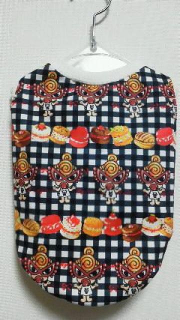 ハンドメイド*ヒスミニTシャツ*マカロン柄・黒・チェック・白・犬用*L < ペット/手芸/園芸  ハンドメイド*ヒスミニTシャツ*マカロン柄・黒・チェック・白・犬用*L  < ペット/手芸/園芸の
