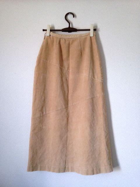 place pause■コーデュロイ ベージュ ロング マキシ スカート < 女性ファッション  place pause■コーデュロイ ベージュ ロング マキシ スカート < 女性ファッションの