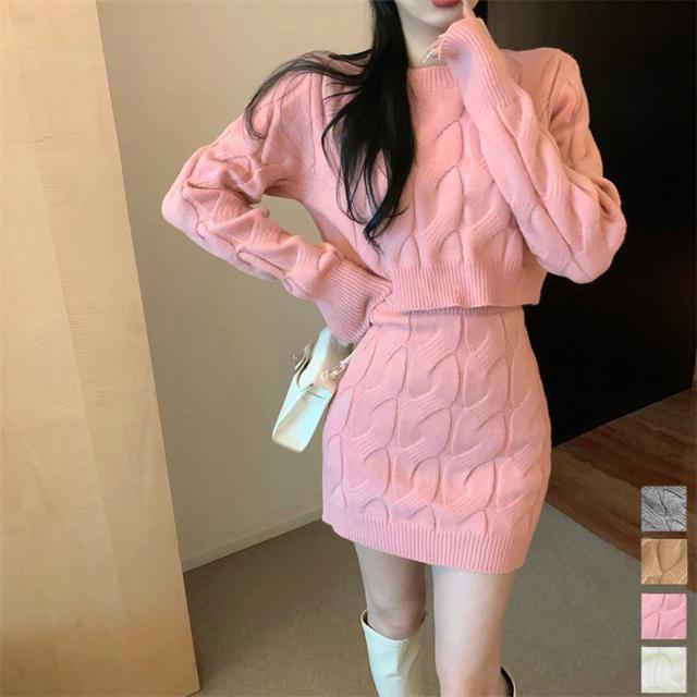 送料無料 新品 ニットトップス ミニスカートセットアップ < 女性ファッション  送料無料 新品 ニットトップス ミニスカートセットアップ  < 女性ファッションの