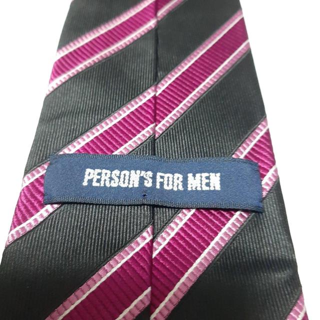 PERSON'S  ネクタイ 黒 ストライプ < 男性ファッション  PERSON'S  ネクタイ 黒 ストライプ < 男性ファッションの