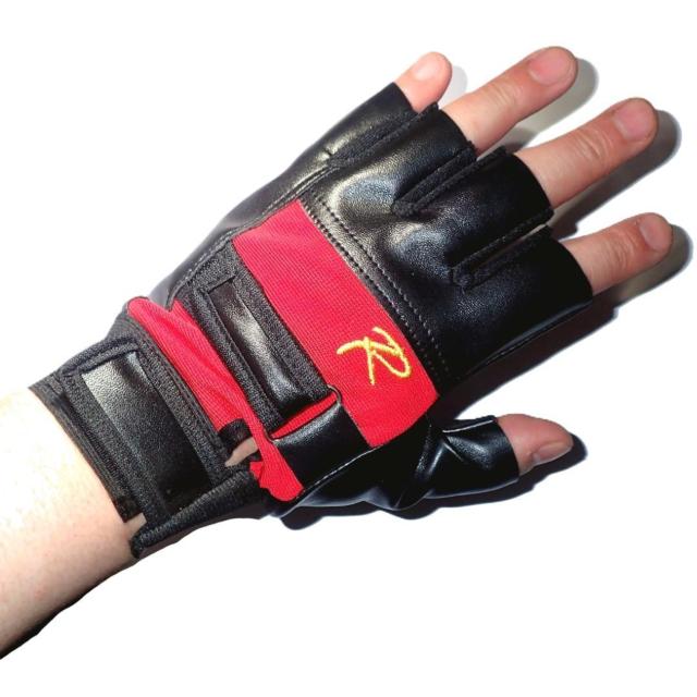 ツーリングに ライダース フィンガーレス レザーグローブ 半指 手袋 赤色 R < 男性ファッション  ツーリングに ライダース フィンガーレス レザーグローブ 半指 手袋 赤色 R  < 男性ファッションの