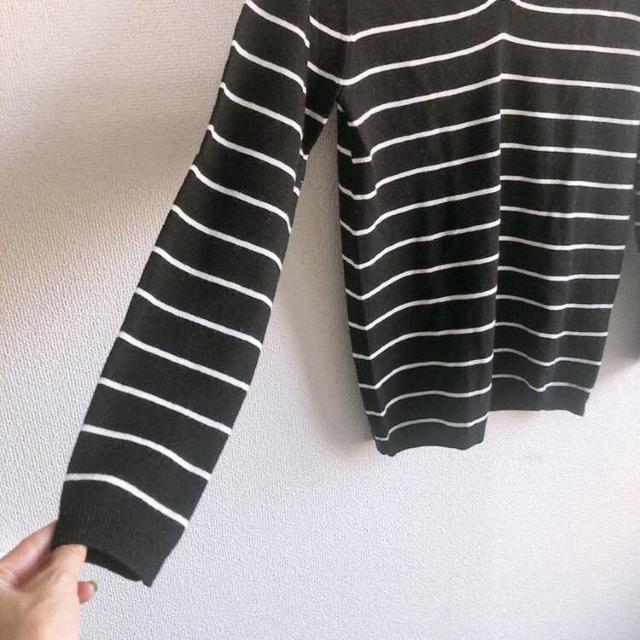 ◆AZUL by moussy/アズール◆ウォッシャブルソフトタッチV/N長袖PO★ブラックボーダーS♪ < ブランド  ◆AZUL by moussy/アズール◆ウォッシャブルソフトタッチV/N長袖PO★ブラックボーダーS♪ < ブランドの