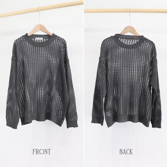 送料無料 新品 メッシュニット 透かし編みトップス 長袖 < 女性ファッション  送料無料 新品 メッシュニット 透かし編みトップス 長袖 < 女性ファッションの