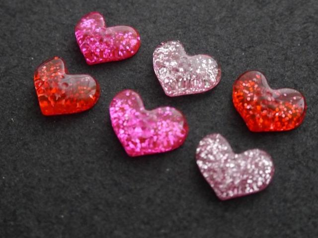 プラパーツ 手芸・アクセサリーパーツ  ラメハート パーツ 6個セット デコパーツ < 香水/コスメ/ネイル  プラパーツ 手芸・アクセサリーパーツ  ラメハート パーツ 6個セット デコパーツ < 香水/コスメ/ネイルの
