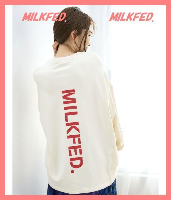 ☆ミルクフェド☆美品♪完売バックロゴオーバーサイズロゴスウェット白☆ < ブランド  ☆ミルクフェド☆美品♪完売バックロゴオーバーサイズロゴスウェット白☆  < ブランドの
