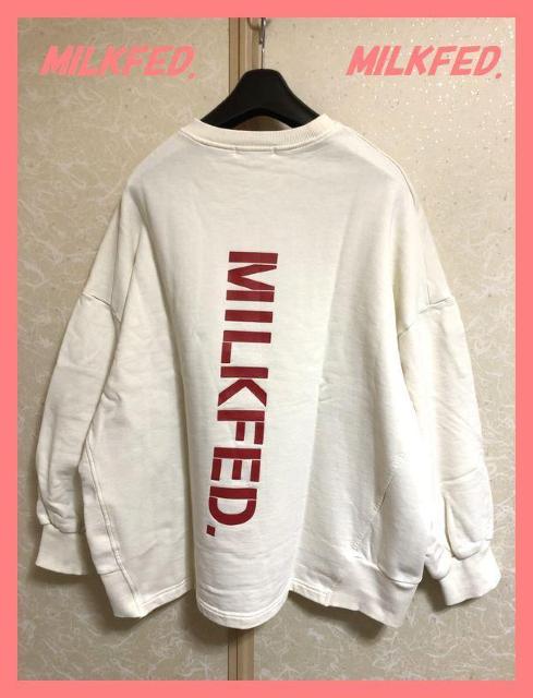 ☆ミルクフェド☆美品♪完売バックロゴオーバーサイズロゴスウェット白☆ < ブランド  ☆ミルクフェド☆美品♪完売バックロゴオーバーサイズロゴスウェット白☆ < ブランドの