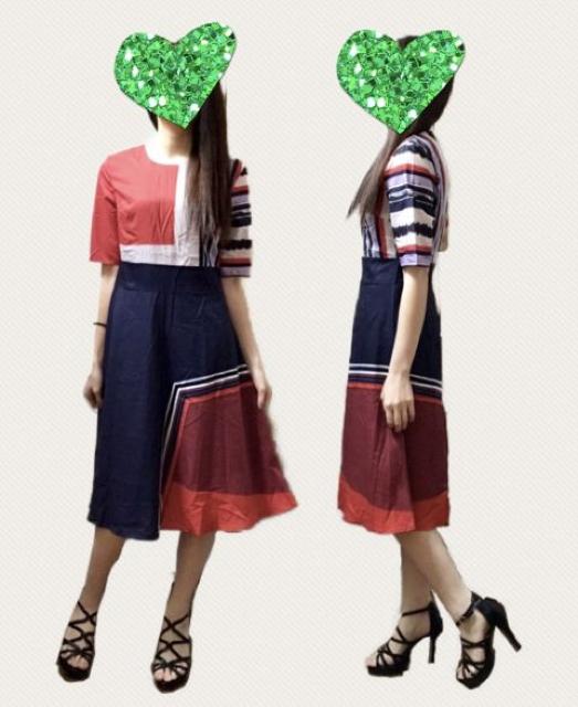 デートお呼ばれパーティー〓切替柄ワンピースドレス(L)新品〓 < 女性ファッション デートお呼ばれパーティー〓切替柄ワンピースドレス(L)新品〓 < 女性ファッションの