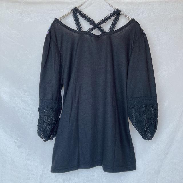 axes femme アクシーズ クロスストラップ 七分袖 トップス カットソー N2m < ブランド  axes femme アクシーズ クロスストラップ 七分袖 トップス カットソー N2m < ブランドの