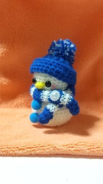 ひよ雪だるま*編みぐるみ(青) < ペット/手芸/園芸 ひよ雪だるま*編みぐるみ(青) < ペット/手芸/園芸の