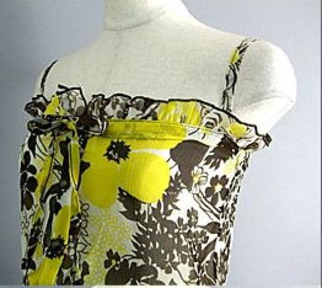 バニティバニラシフォン花柄キャミ黄 < 女性ファッション  バニティバニラシフォン花柄キャミ黄 < 女性ファッションの