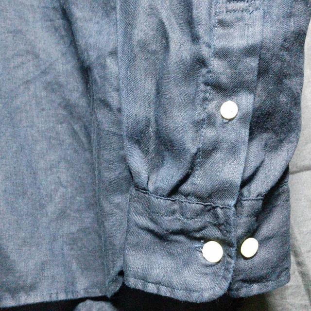 無印良品 リネンスタンドカラーシャツ L ダークネイビー < 男性ファッション  無印良品 リネンスタンドカラーシャツ L ダークネイビー < 男性ファッションの