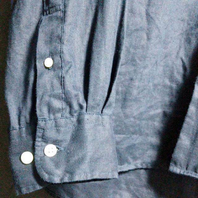 無印良品 リネンスタンドカラーシャツ L ダークネイビー < 男性ファッション  無印良品 リネンスタンドカラーシャツ L ダークネイビー < 男性ファッションの
