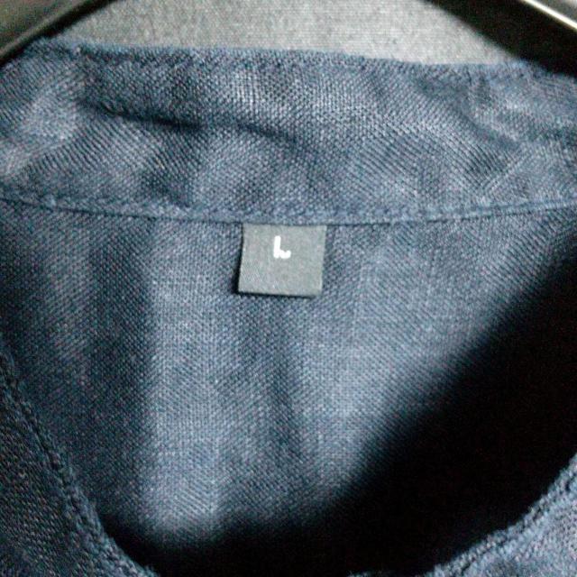 無印良品 リネンスタンドカラーシャツ L ダークネイビー < 男性ファッション  無印良品 リネンスタンドカラーシャツ L ダークネイビー < 男性ファッションの