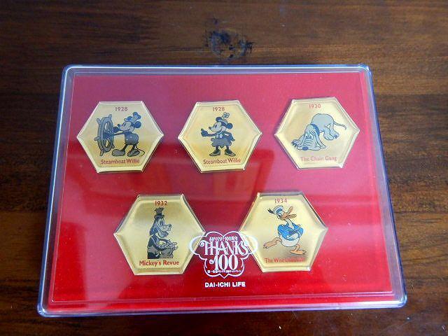 ◆ディズニーキャラクターピンバッジ5個セット 第一生命100周年 中古品 < ホビー  ◆ディズニーキャラクターピンバッジ5個セット 第一生命100周年 中古品  < ホビーの
