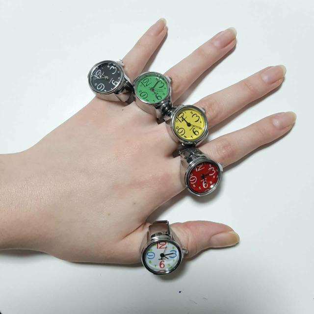 新品 未使用 指輪 時計 シンプル 9色対応 黄色  < 女性アクセサリー/時計  新品 未使用 指輪 時計 シンプル 9色対応 黄色  < 女性アクセサリー/時計の