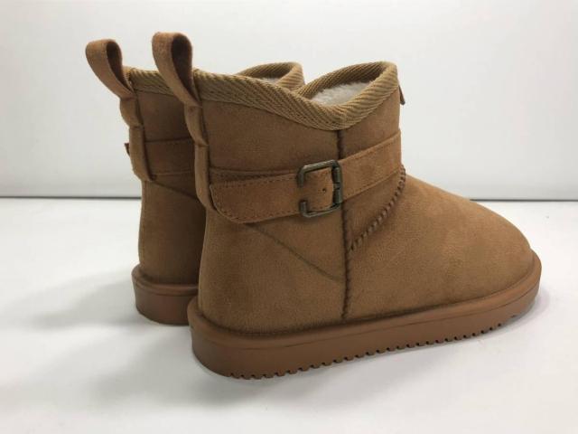 フェイクムートンブーツ ファー ボア ベルトデザイン ブーツ キャメル ブラウン ショート 24cm < 女性ファッション フェイクムートンブーツ ファー ボア ベルトデザイン ブーツ キャメル ブラウン ショート 24cm < 女性ファッションの